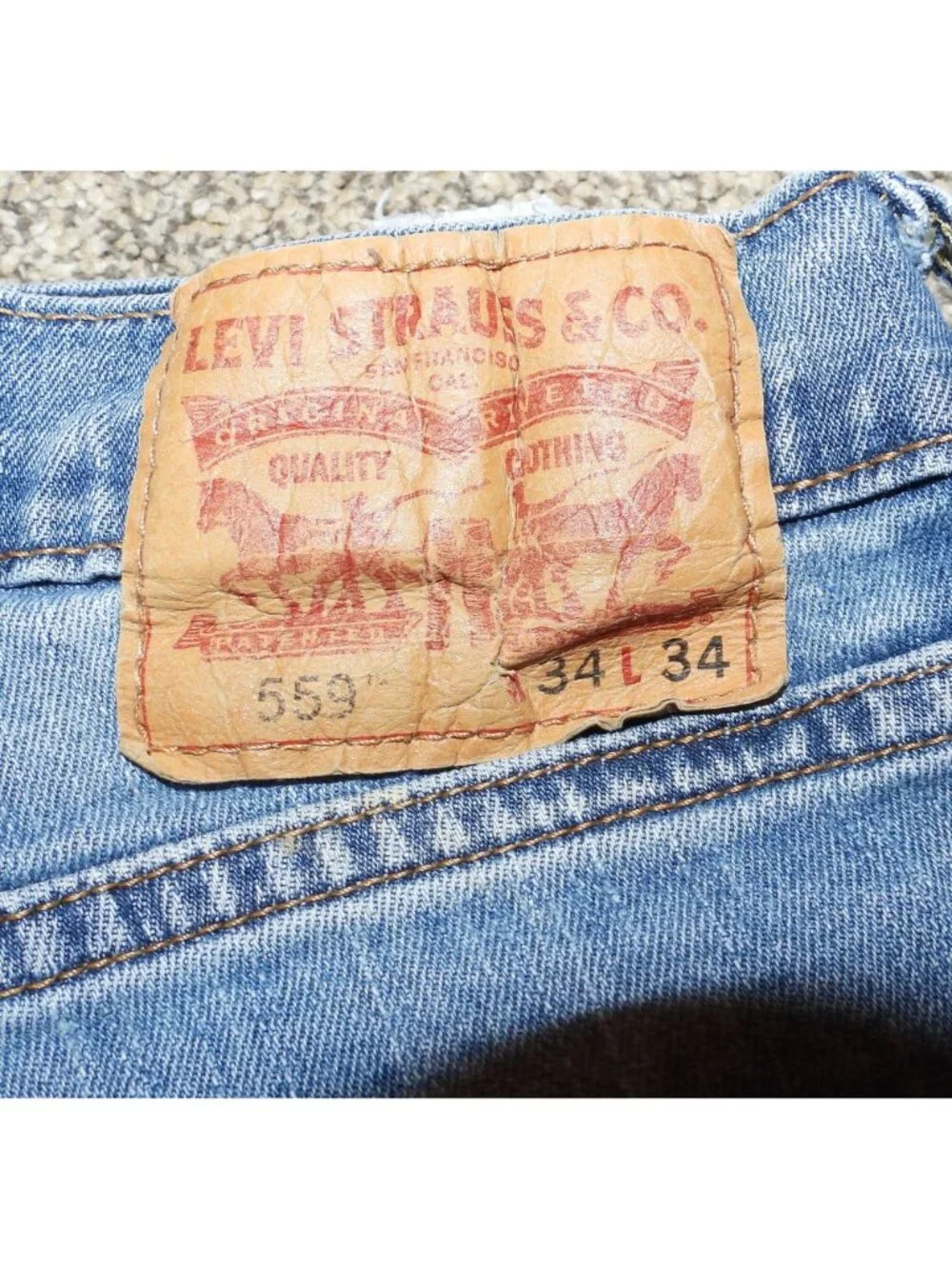 Levi's 559 Relaxed Straight Denim Blue Jeans Men's 34x32 Medium Wash